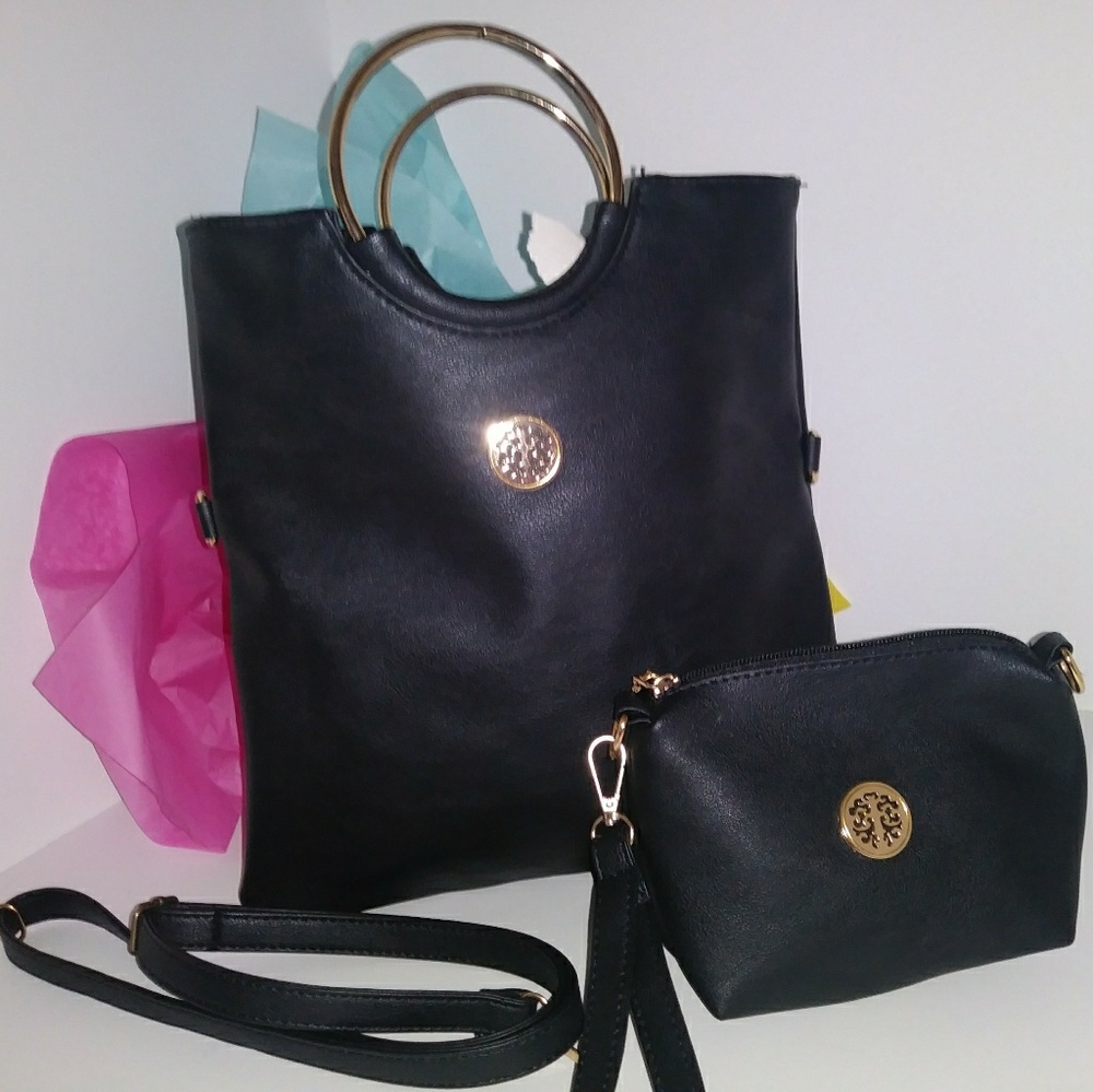 PETA APPROVED- Vegan leather, black bag